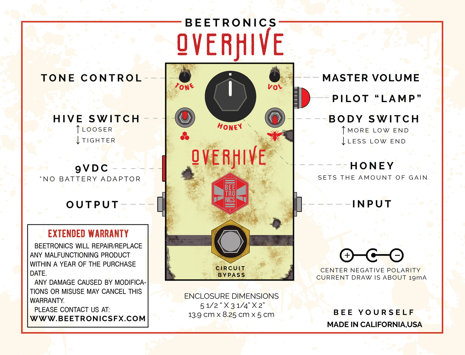 Overhive Mid-Gain Overdrive • Standard Series